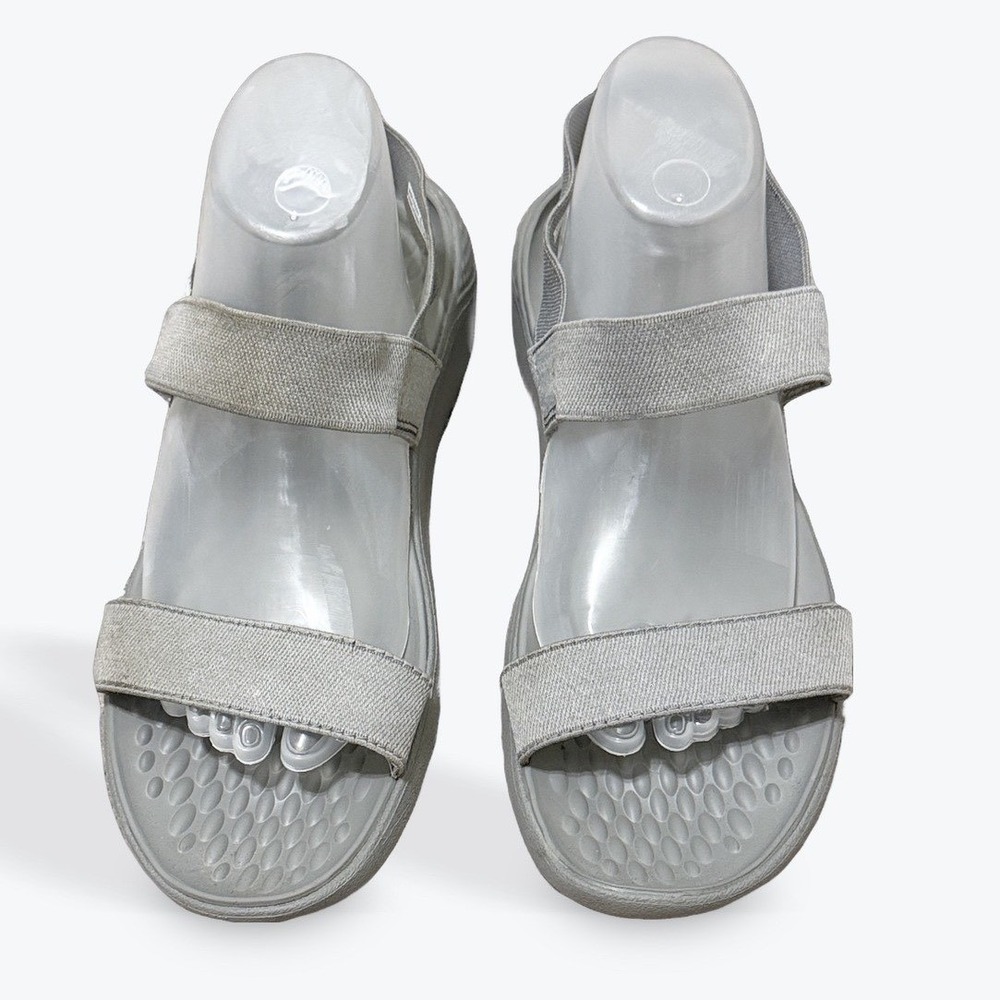 Crocs LiteRide Stretch Sandal Womens 11 Gray Comfort Elastic Strap 204912